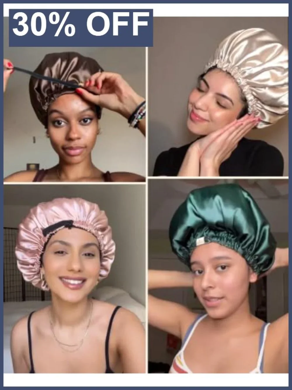 Adjustable Double Layer Satin Bonnet for Sleeping, Curly Natural Hair